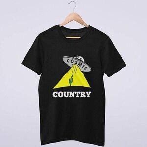 Cactus Space Ship Cosmic Country T Shirt Retro Music Gift Meme Tee